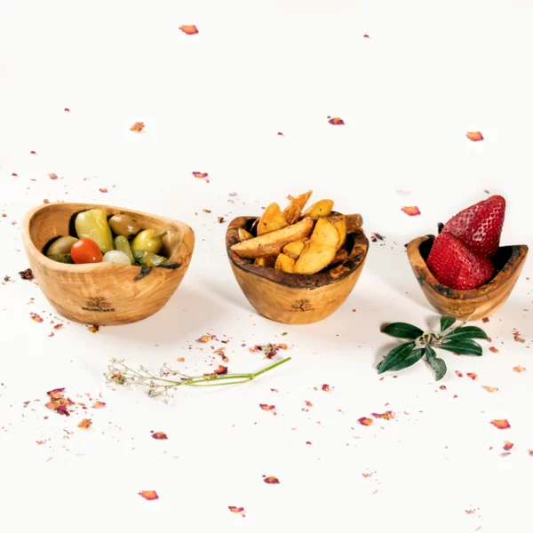 BOL EN BOIS D’OLIVIER-EN-FORME-ARTISTIQUE BOL EN BOIS D’OLIVIER-EN-FORME-ARTISTIQUE