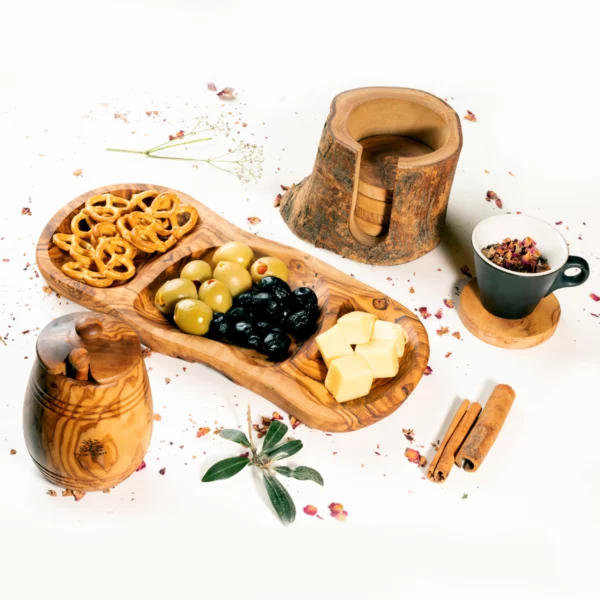 PLATEAUX 3 TROUS EN BOIS D'OLIVES PLATEAUX 3 TROUS EN BOIS D'OLIVES