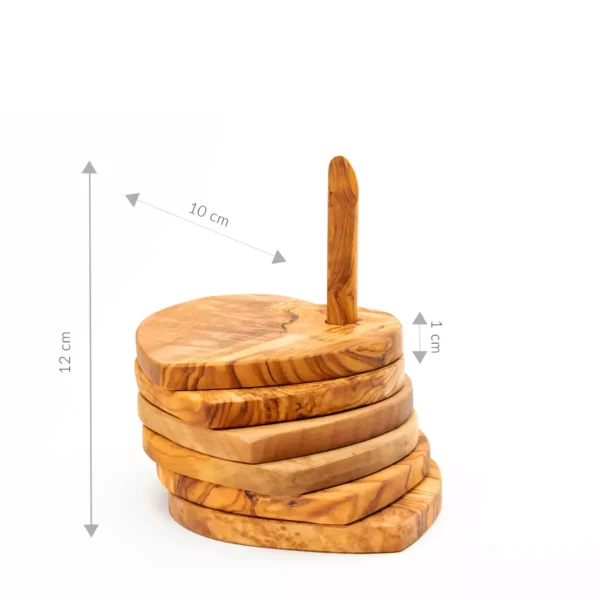 SOUS TASSE NATURELLE COEUR EN BOIS D’OLIVIER SOUS TASSE NATURELLE COEUR EN BOIS D’OLIVIER