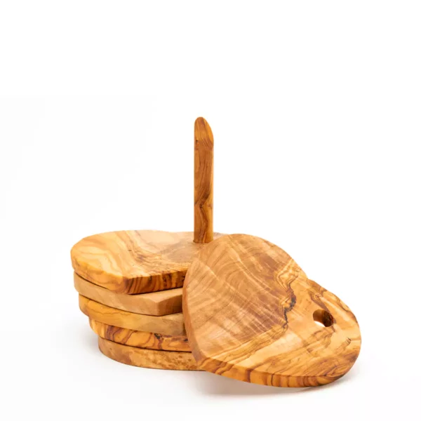 SOUS TASSE NATURELLE EN BOIS D'OLIVIER - 2 SOUS TASSE NATURELLE EN BOIS D'OLIVIER - 2