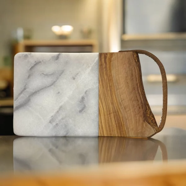 PLANCHE SANS MANCHE AVEC CUIR MARBRE BLANC ITALIEN PLANCHE SANS MANCHE AVEC CUIR MARBRE BLANC ITALIEN