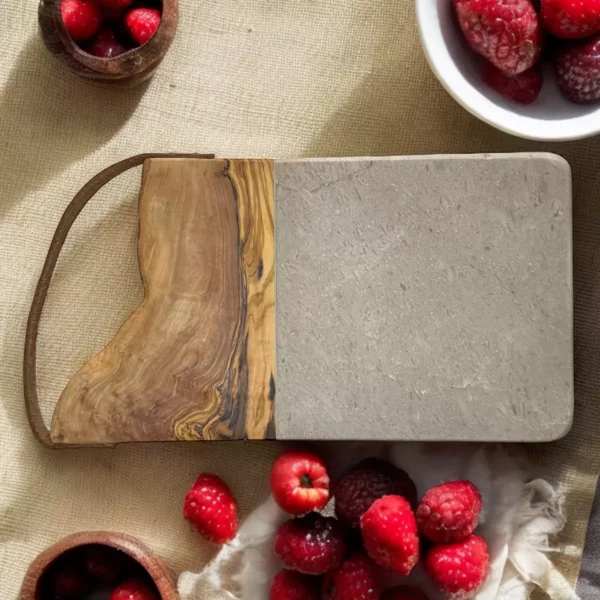 Planche Sans manche avec cuir marbre GRIS-03 Planche Sans manche avec cuir marbre GRIS-03