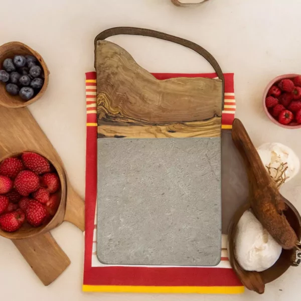 Planche Sans manche avec cuir marbre GRIS-04 Planche Sans manche avec cuir marbre GRIS-04