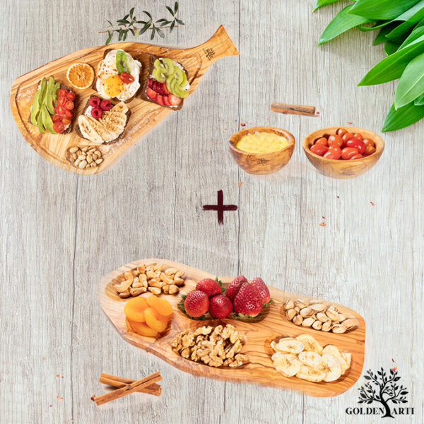 Plateau à 6 trous + planche 45 cm avec manche avec groove + 2 bols à sauce Plateau à 6 trous + planche 45 cm avec manche avec groove + 2 bols à sauce